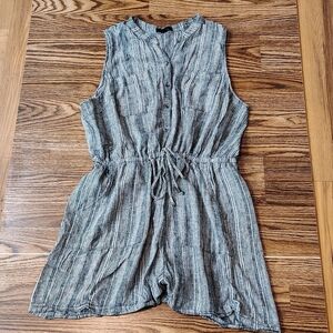 Kelly Renee Ladies X-Large Romper Jumper Shorts,  Black and White Stripes